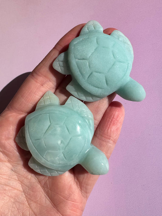 Amazonite Turtle Carvings | Intuitively Chosen