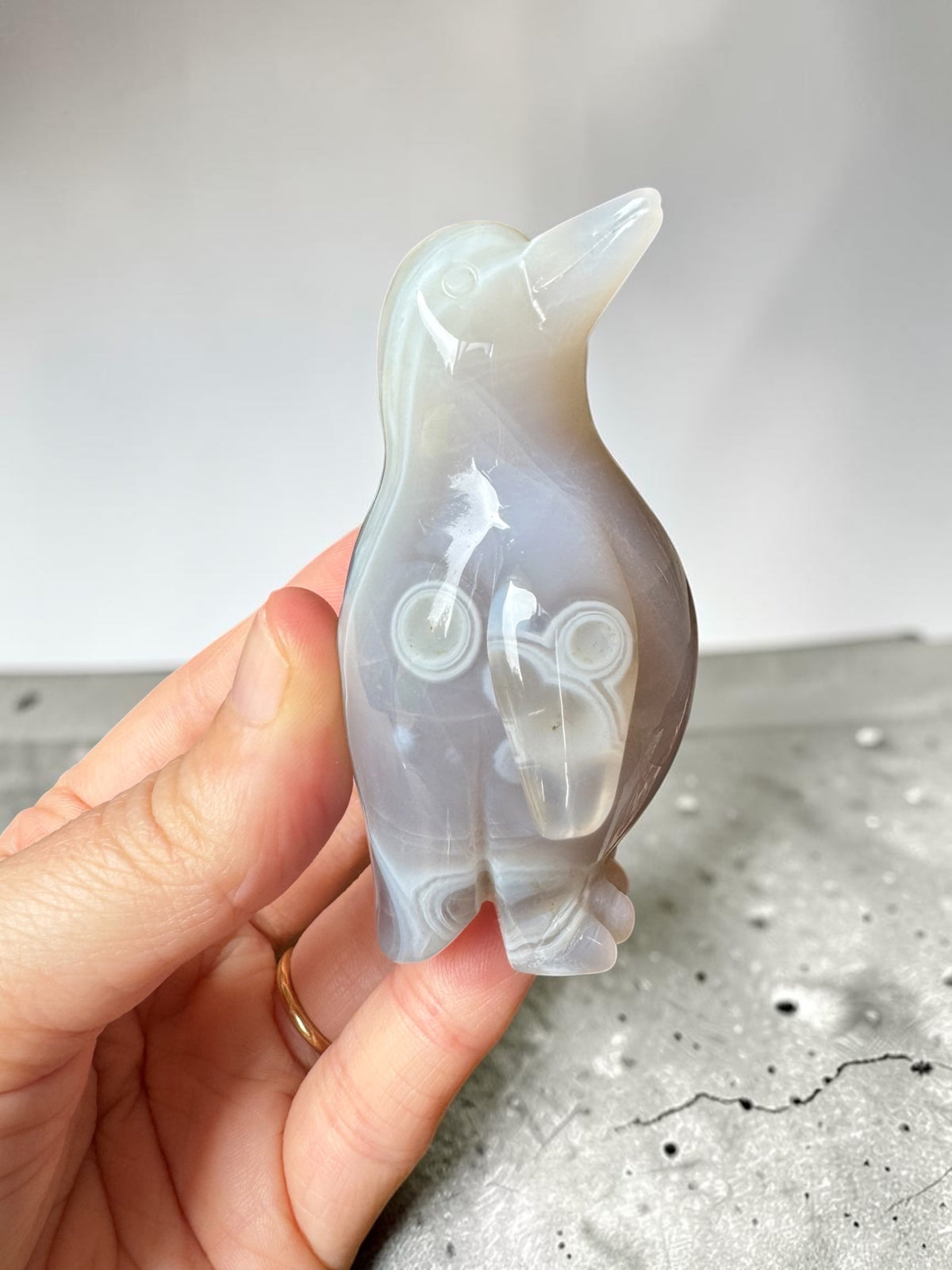 Agate Penguin Carving