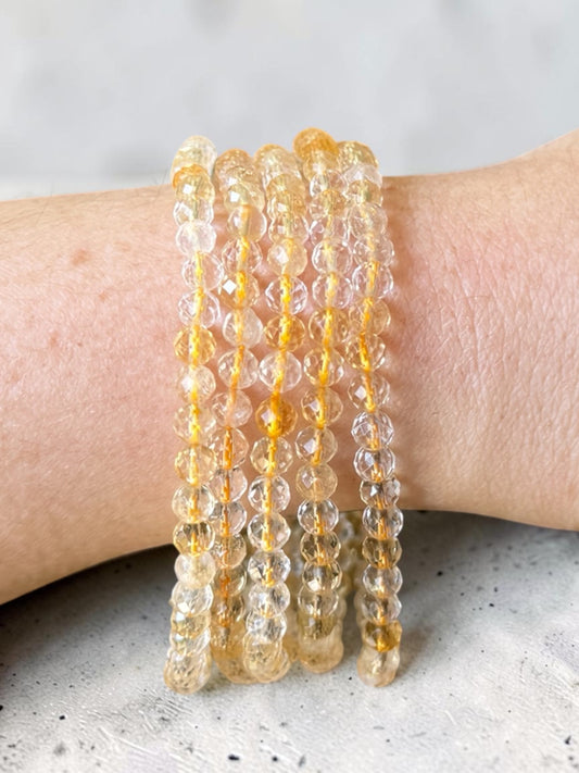 Citrine Faceted Bead Bracelets