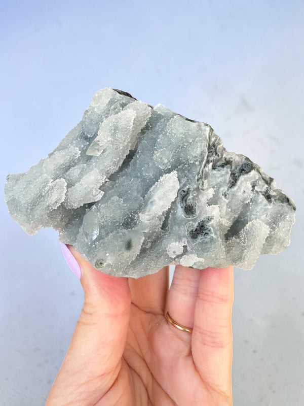 Denim Blue Chalcedony Cluster Specimen