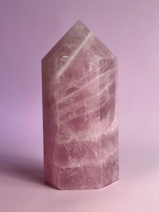 Lavender Rose Quartz Tower (V)