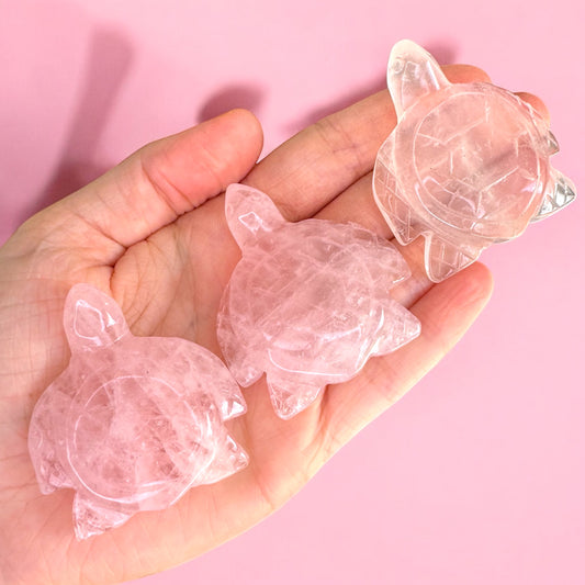 Rose Quartz Turtle Carving | Intuitively Chosen