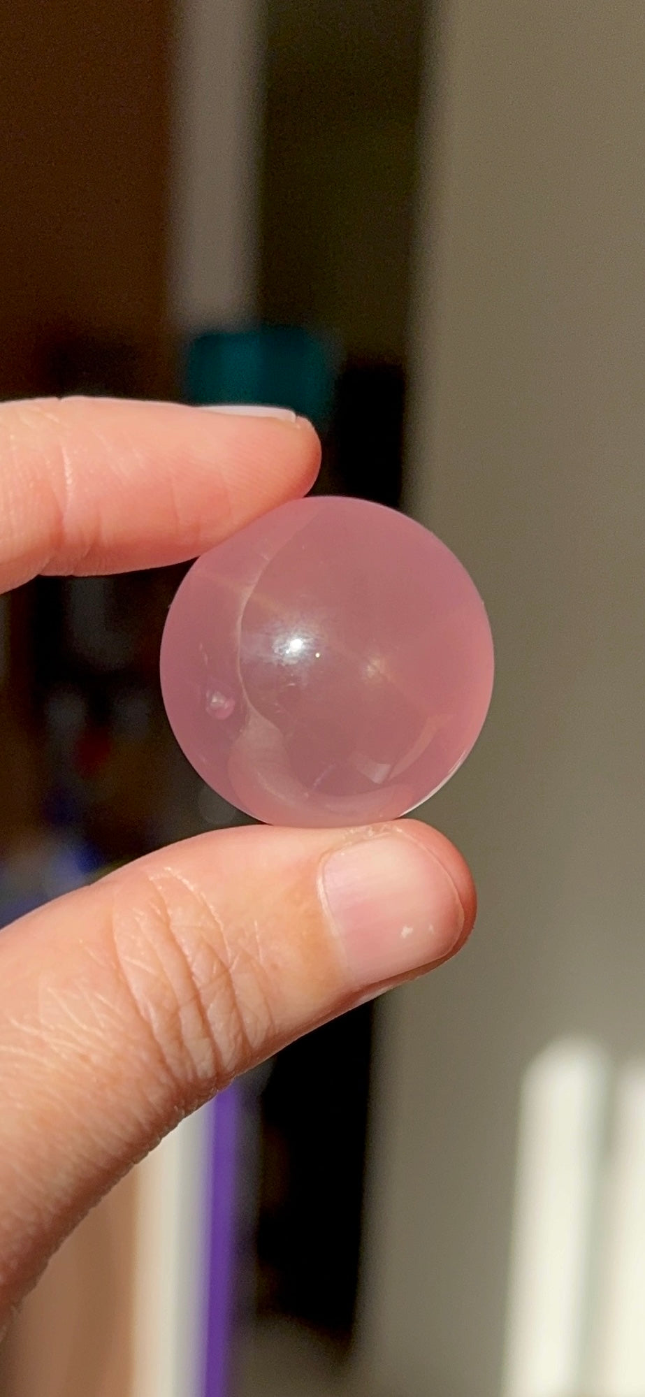 HQ Bubblegum Rose Quartz Sphere with Asterim