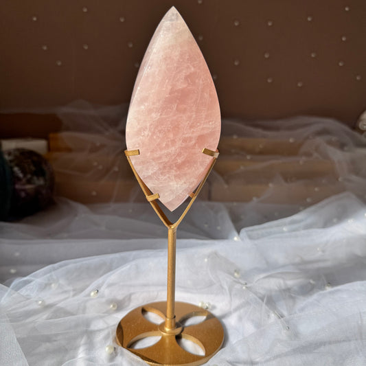 Rose Quartz Flame on Stand