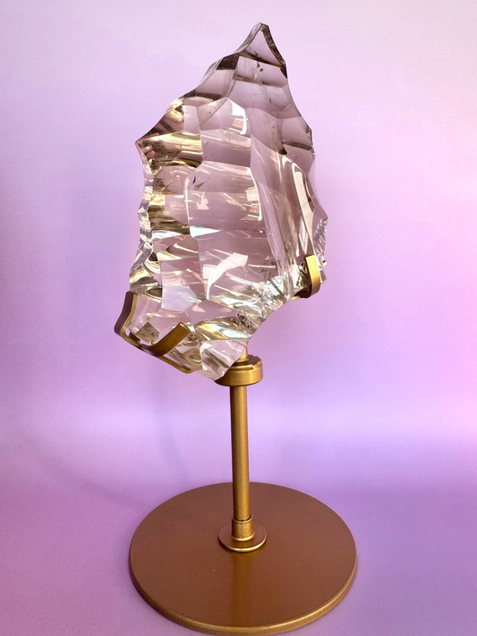 Sculpted HQ Clear Quartz on Stand
