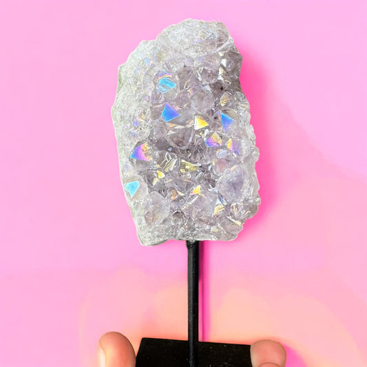 Aura Amethyst Cluster on Stand
