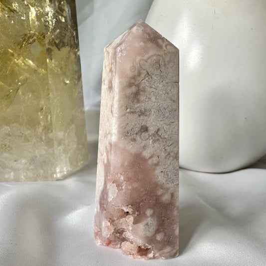 Pink Amethyst and Flower Agate Point (AG) 8.5cm