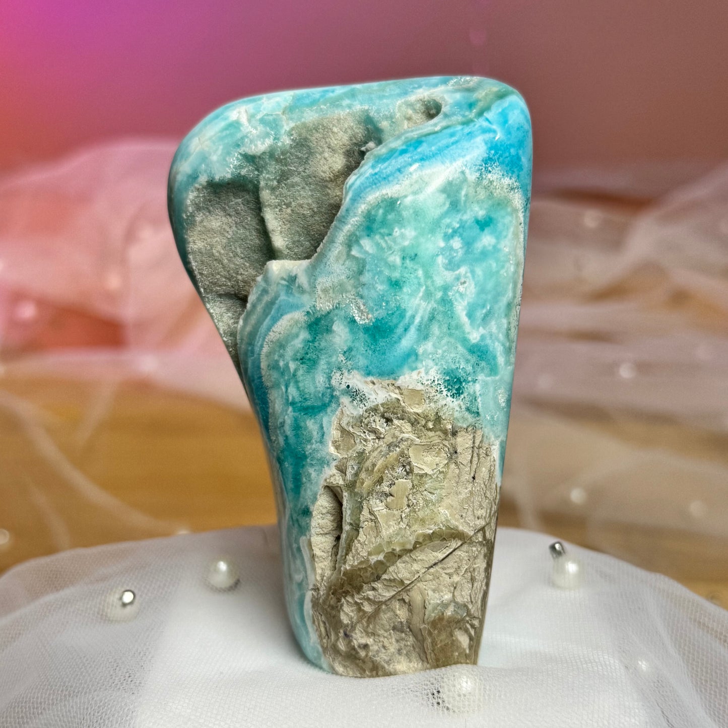Blue Aragonite and Smithsonite Freefrom