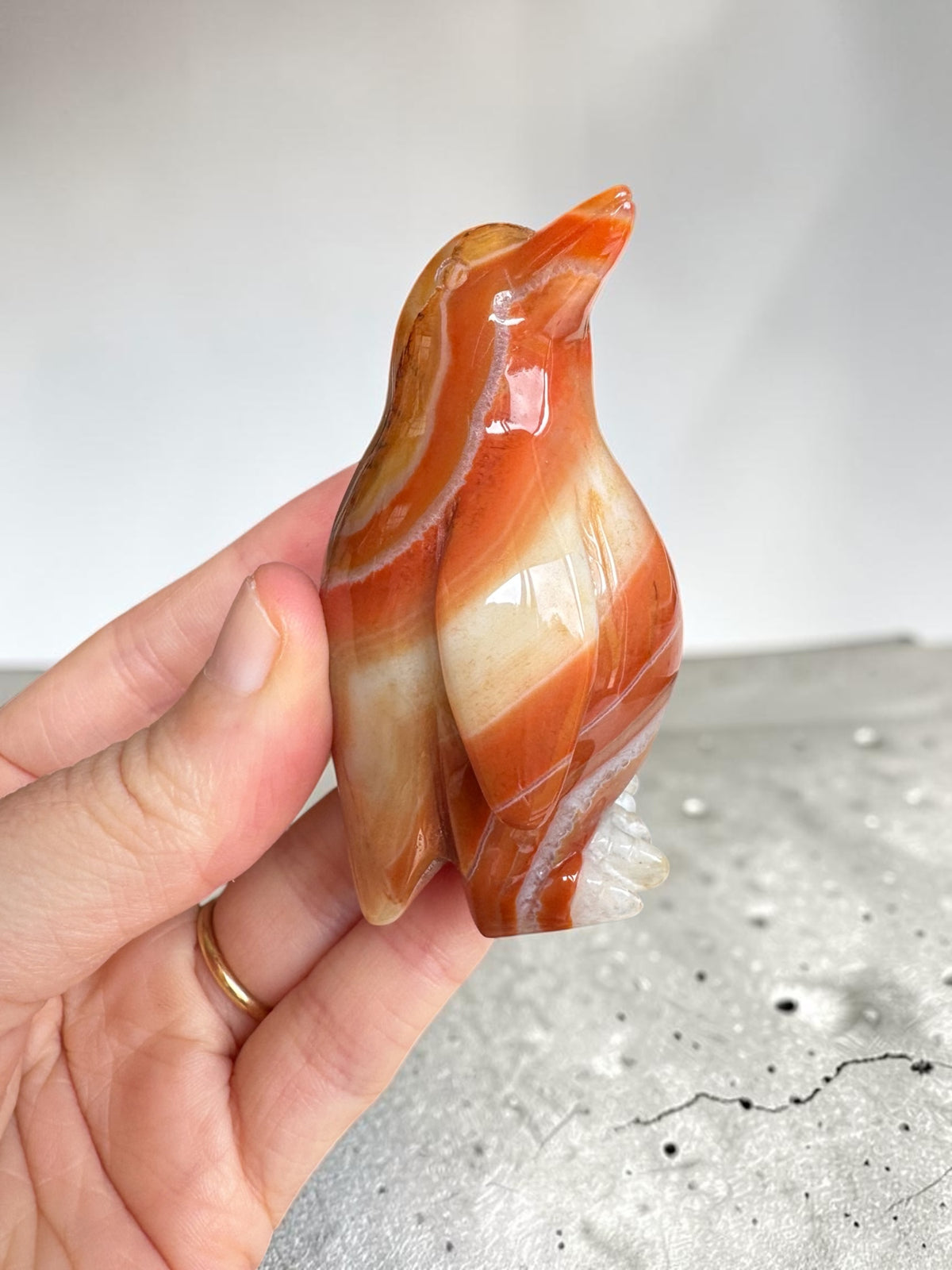 Agate Penguin Carving