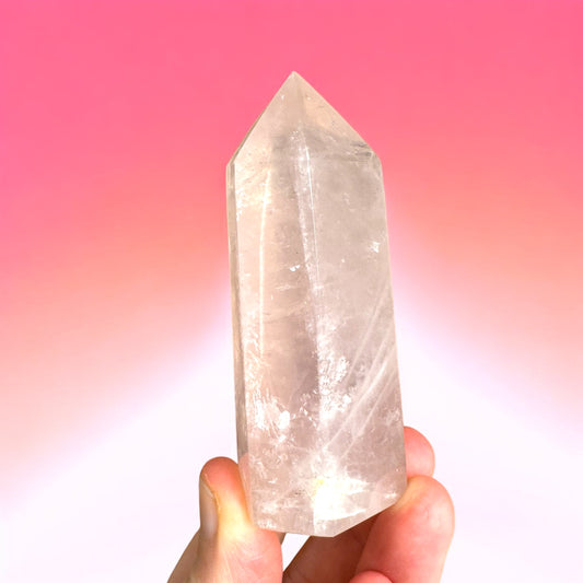 Gemmy Rose Quartz Point (d) 7.5cm