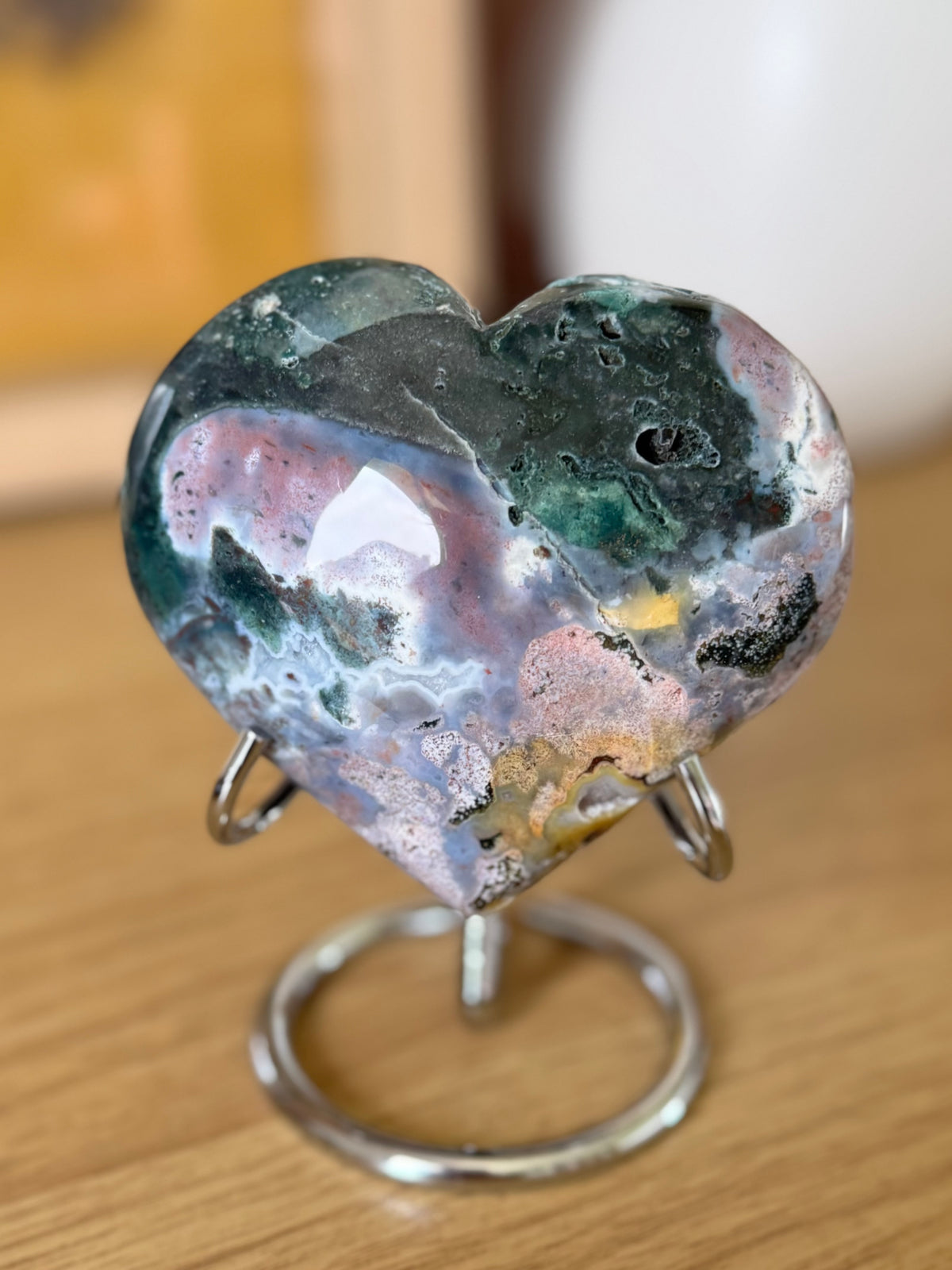 Sea Jasper Heart Carving