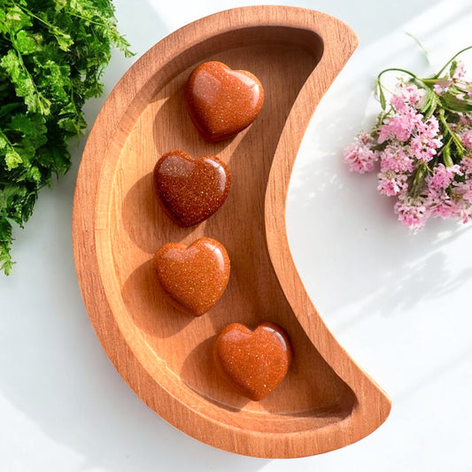 Goldstone Heart Carvings