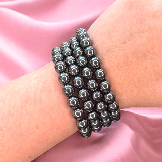Hematite 8mm Bead Bracelet