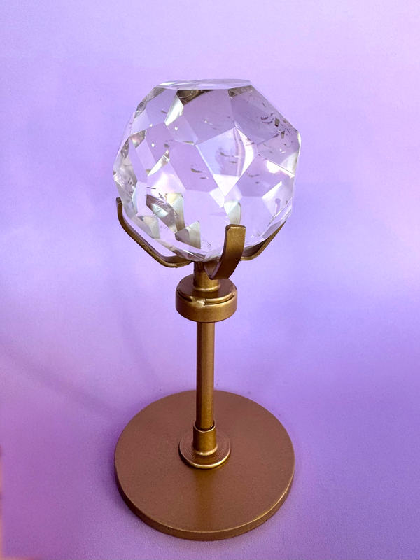 Sculpted HQ Clear Quartz on Stand