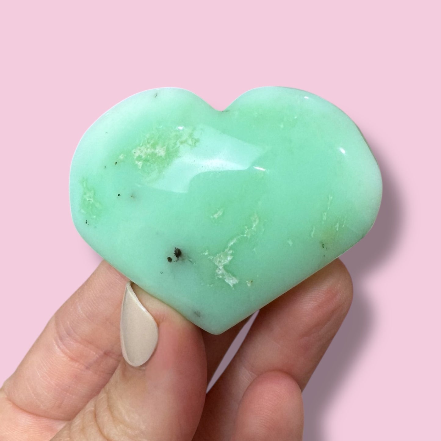 Australian Chrysoprase Heart Carving