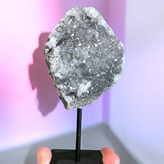 Aura Amethyst Cluster on Stand (a)
