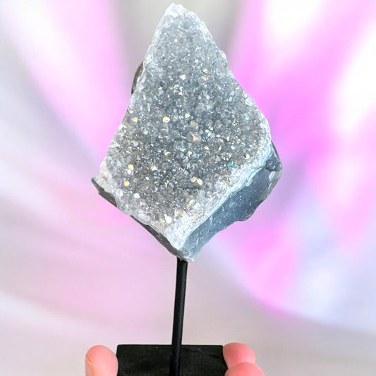 Aura Amethyst Cluster on Stand (k)