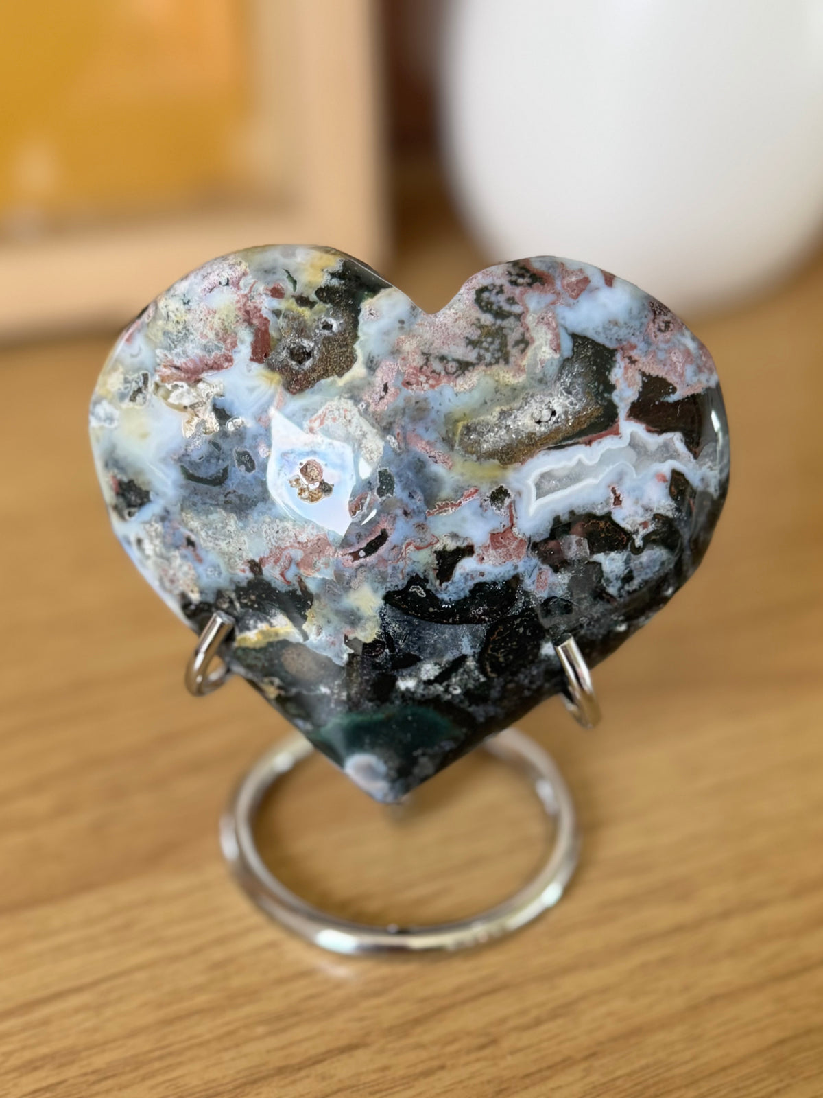 Sea Jasper Heart Carving