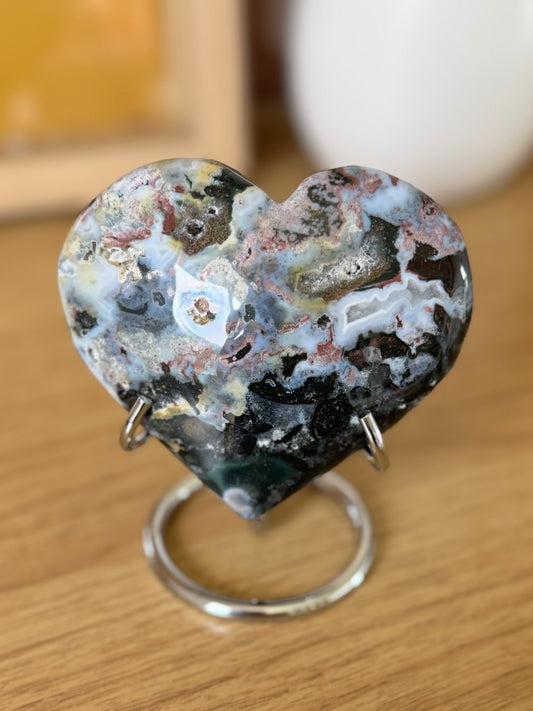 Sea Jasper Heart Carving