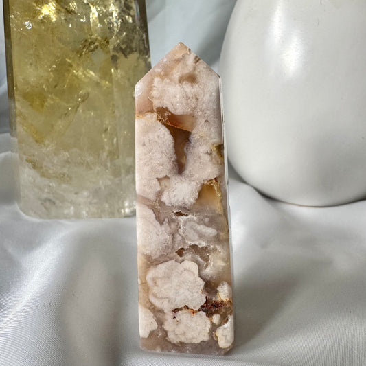 Pink Amethyst and Flower Agate Point (GG) 7.5cm
