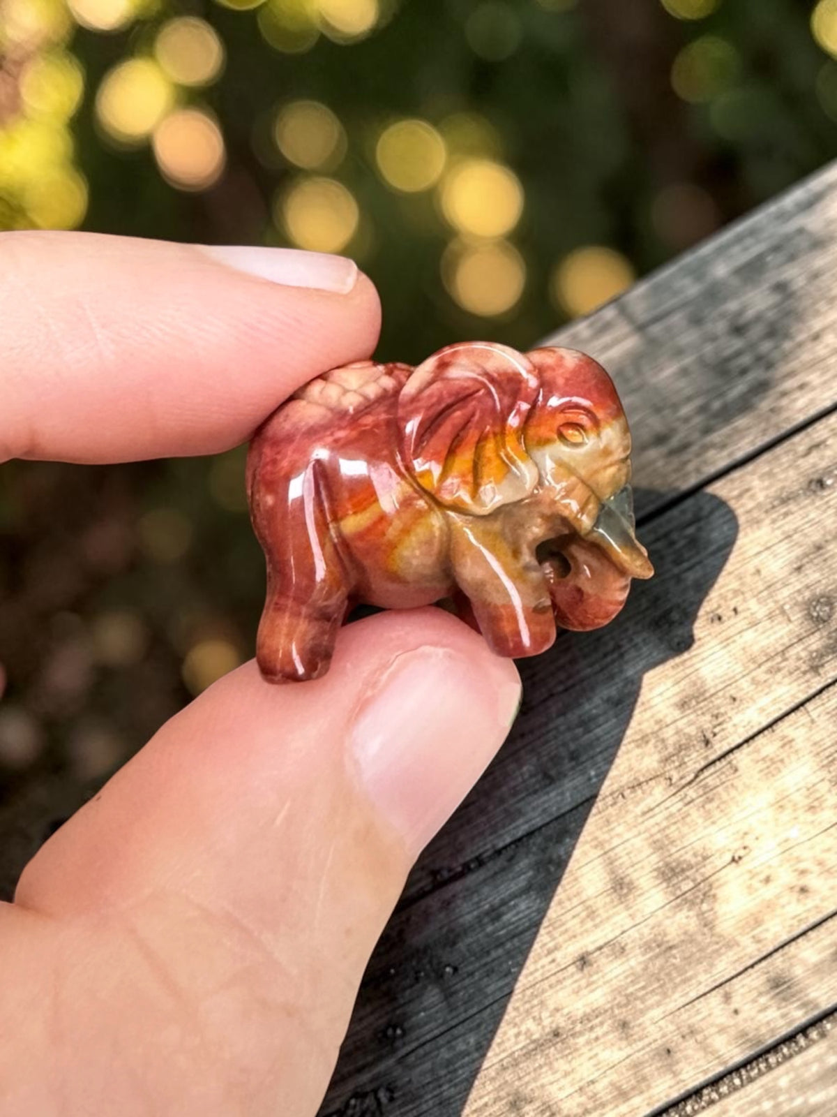 Alashan Agate Mini Elephant Carving