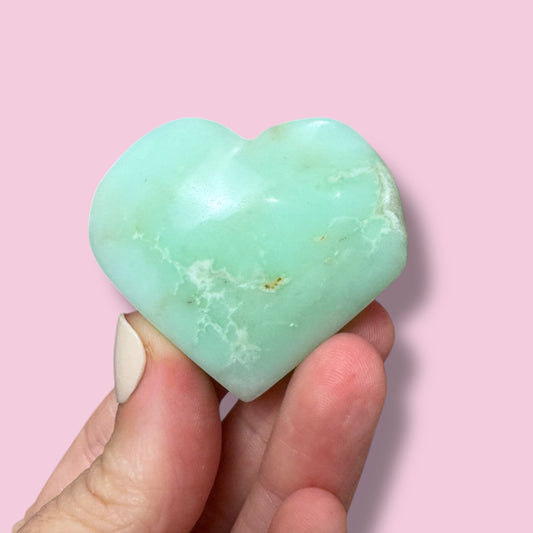 Australian Chrysoprase Heart Carving