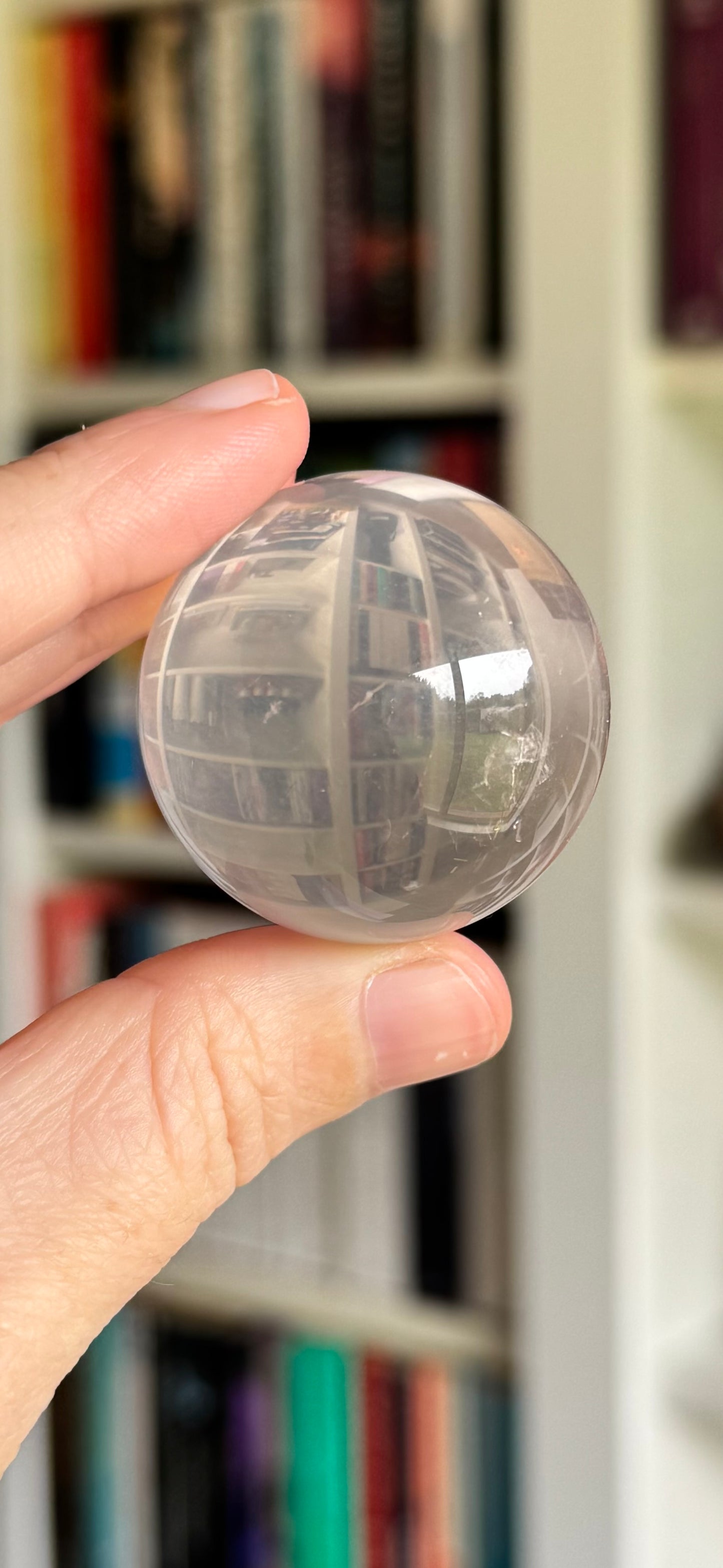 HQ Blue Hue Water Rose Quartz Sphere with Asterism
