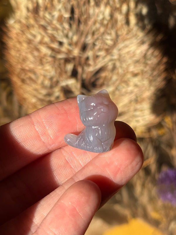 Alashan Agate Mini Cat Carving