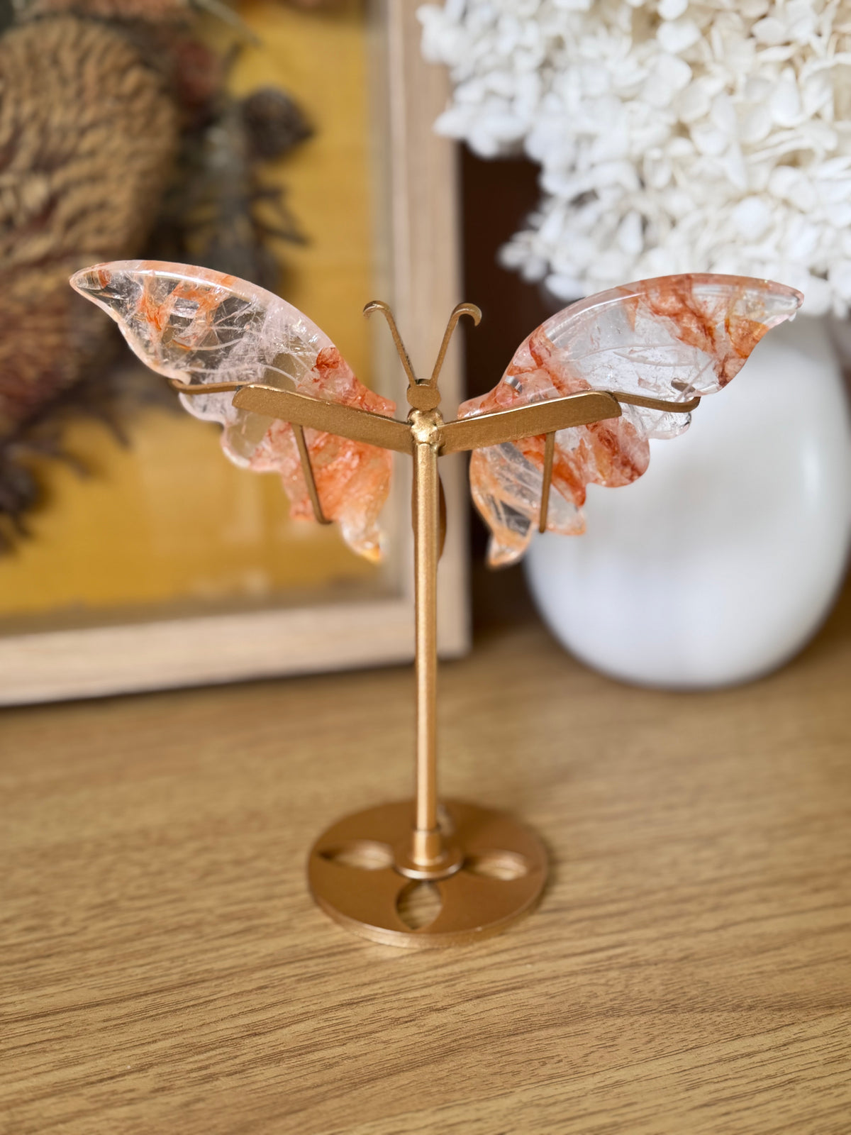 Fire Quartz Butterfly on Stand