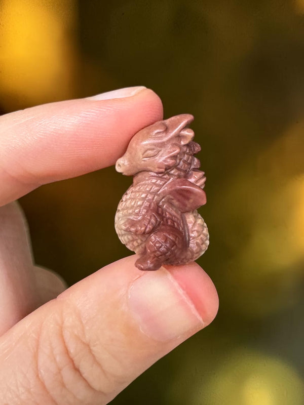 Alashan Agate Mini Dragon Carving