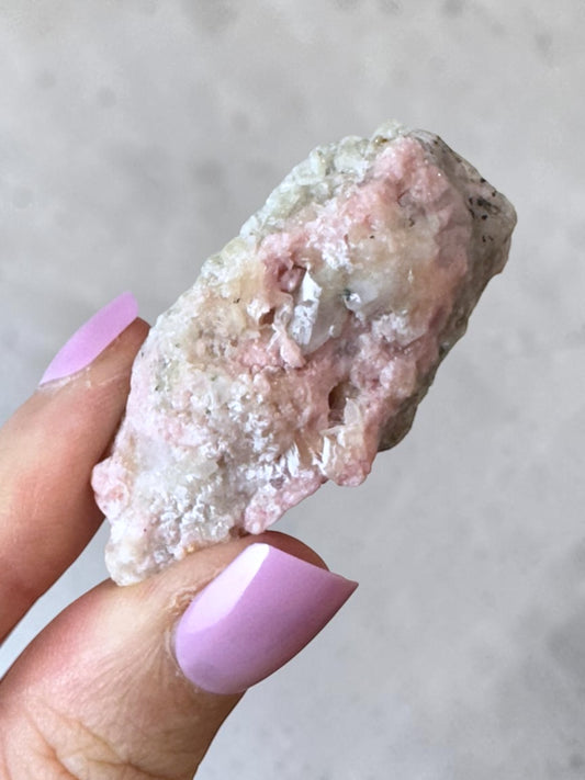 Rhodochrosite with Quartz Specimen - Bulgaria