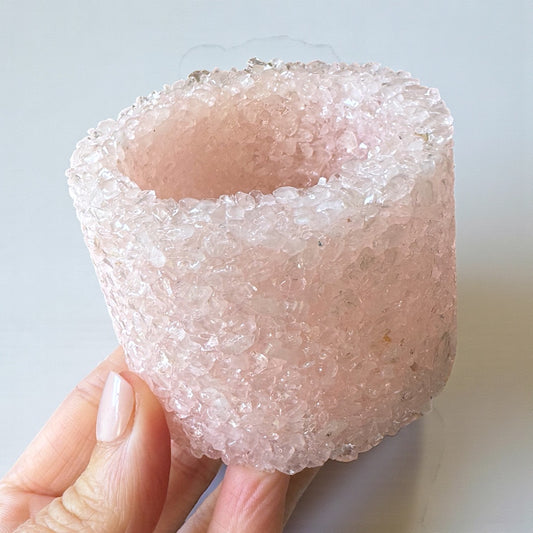 Rose Quartz Chip Pot