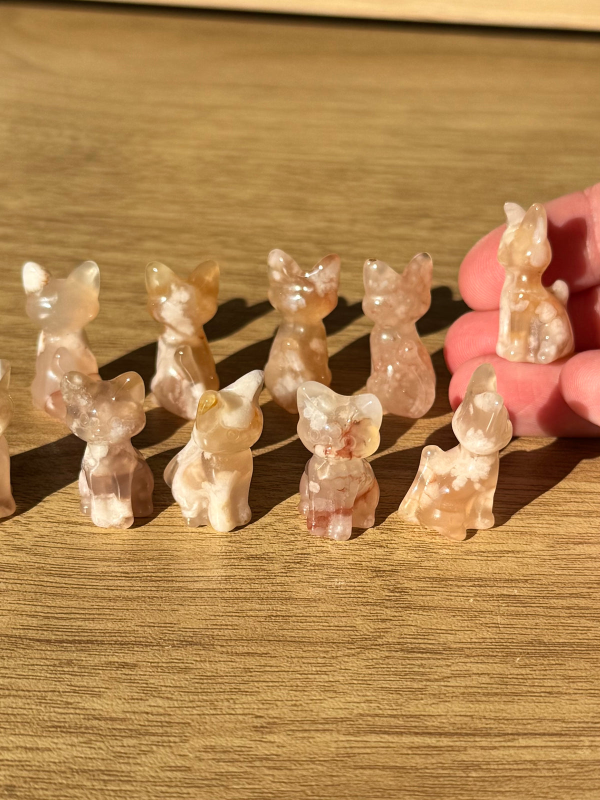 Mini Flower Agate Cat Carving | Intuitively Chosen