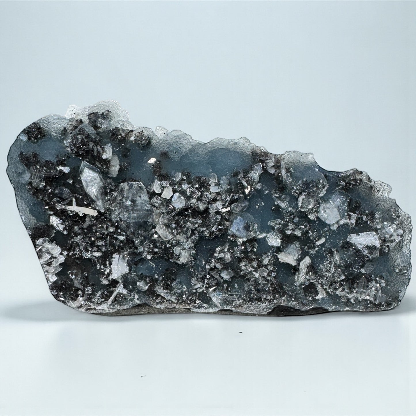 Druzy Black Chalcedony with Apophyllite Specimen