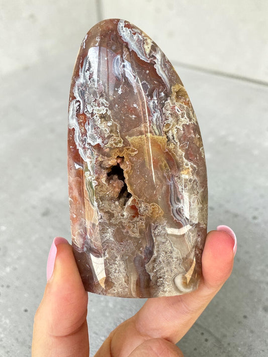 Pink Plume Agate Freeform