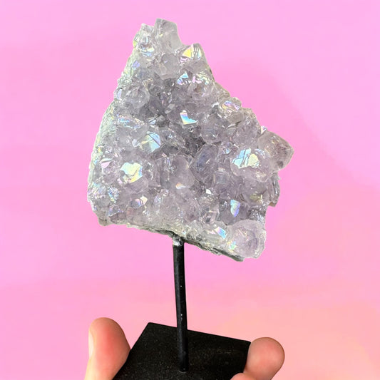 Aura Amethyst Cluster on Stand