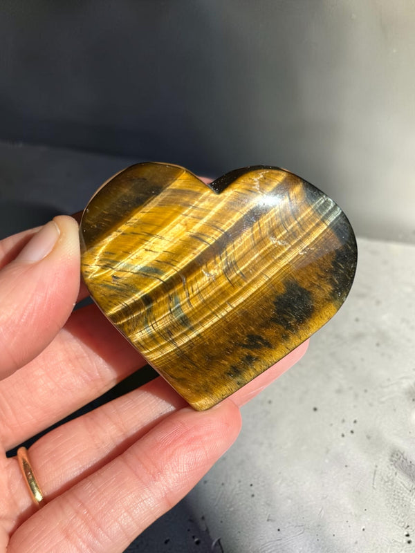 Blue Tigers Eye Heart Carving