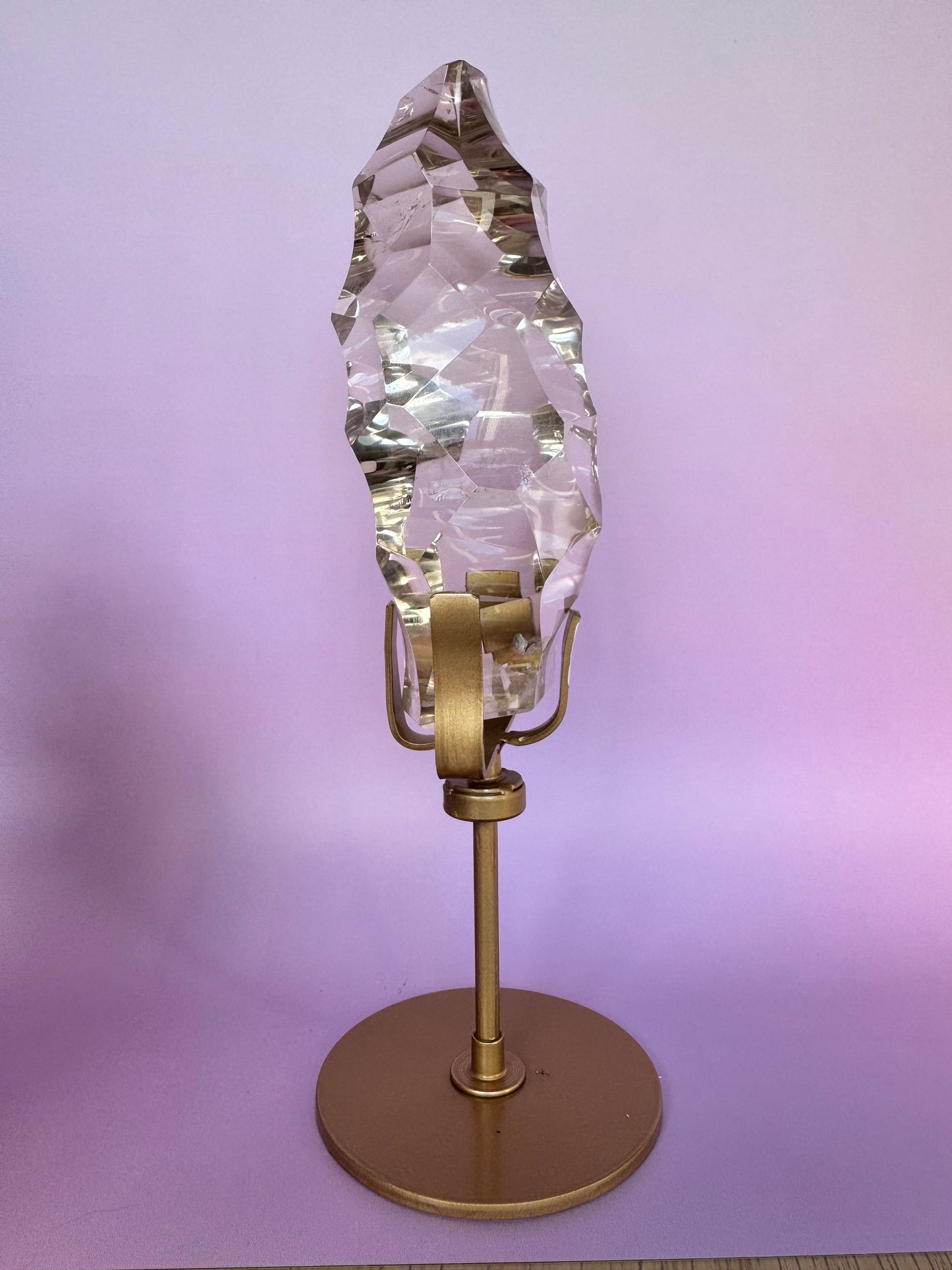 Sculpted HQ Clear Quartz on Stand