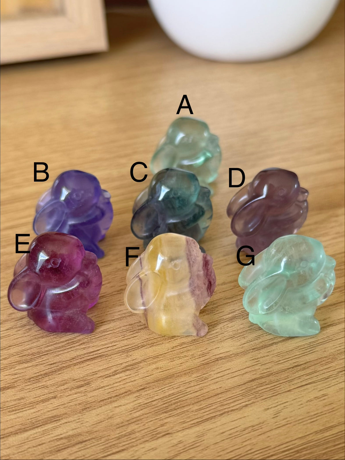 Fluorite Bunny with Carrot Carvings ~ Choose Your Own