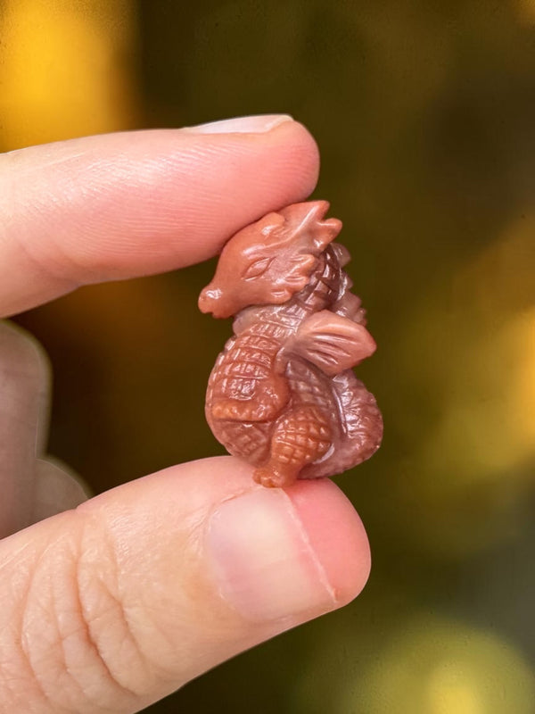 Alashan Agate Mini Dragon Carving