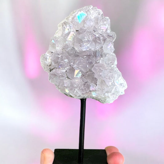 Aura Amethyst Cluster on Stand (f)