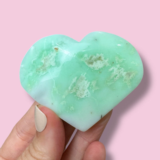 Australian Chrysoprase Heart Carving