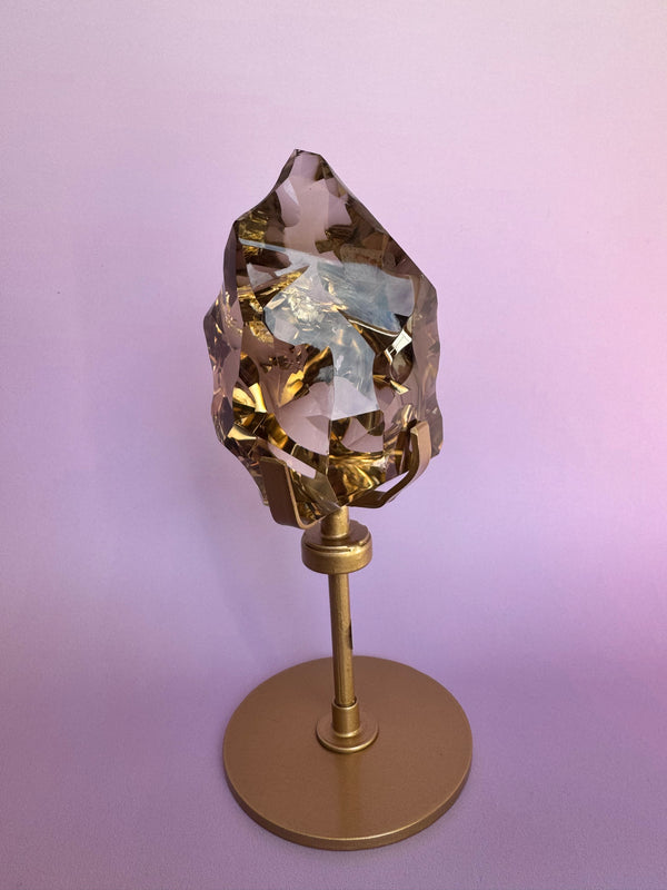 Sculpted HQ Smokey Quartz on Stand