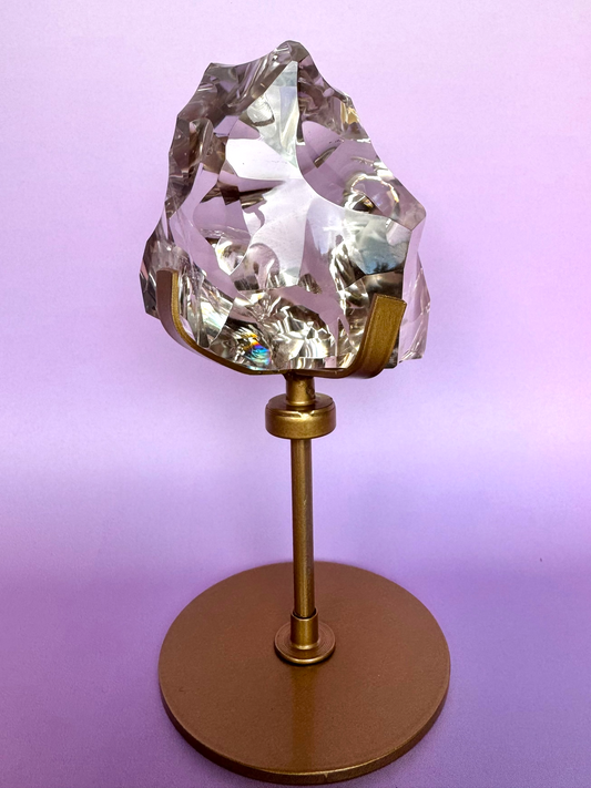 Sculpted HQ Clear Quartz on Stand