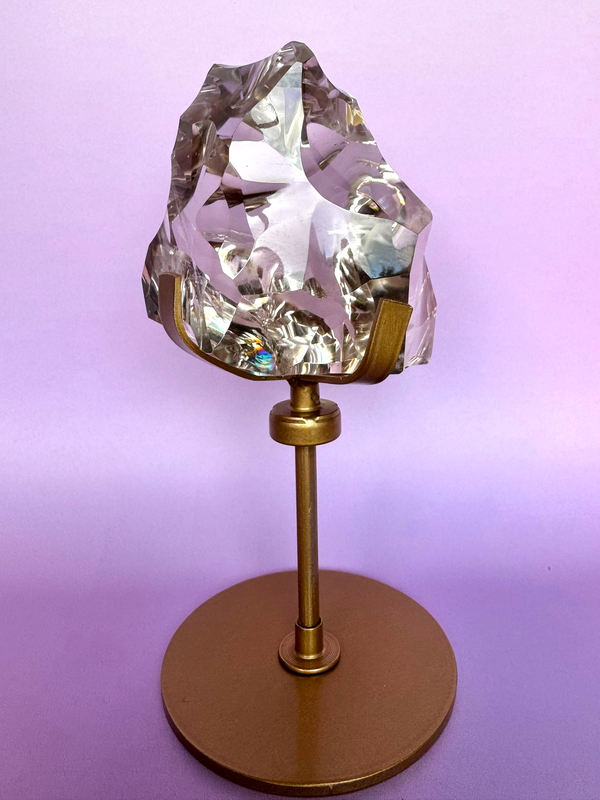 Sculpted HQ Clear Quartz on Stand