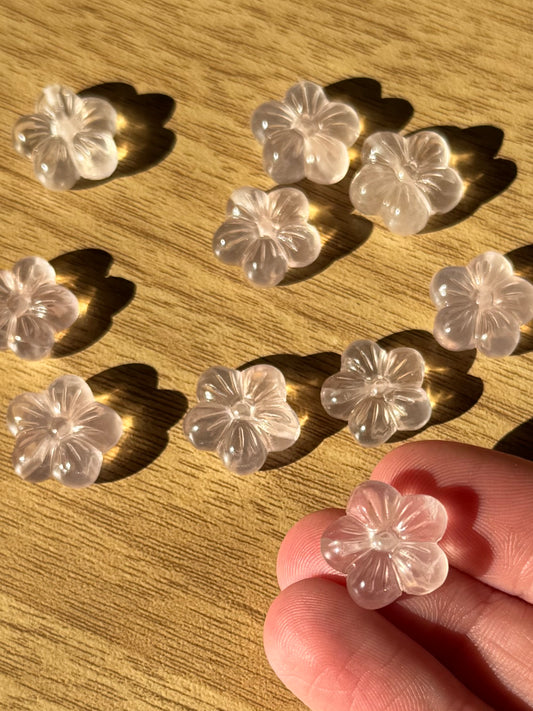 Rose Quartz Mini Flower Carving | Intuitively Chosen