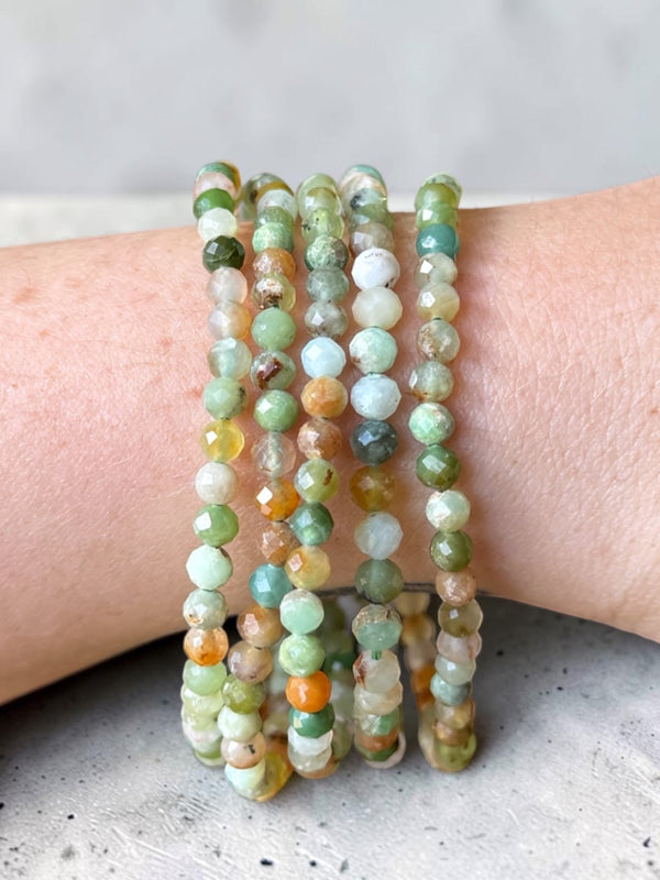 Chrysoprase Faceted Bead Bracelets