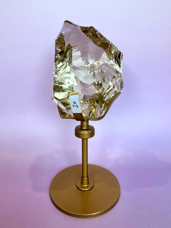 Sculpted HQ Clear Quartz on Stand