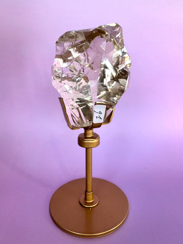 Sculpted HQ Clear Quartz on Stand