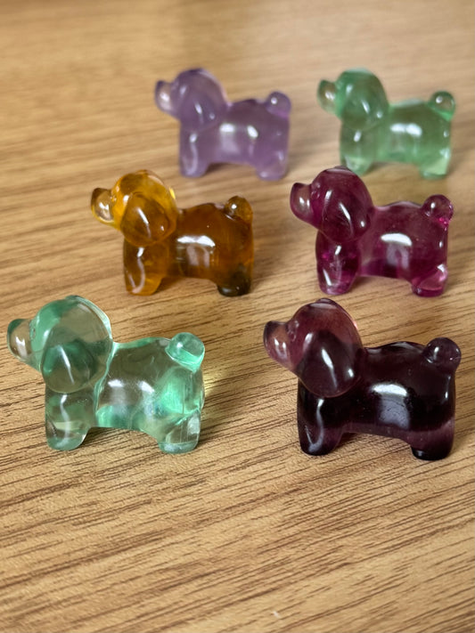 Fluorite Dog Carvings ~ Choose Your Own